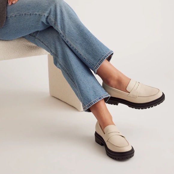 Quince Cream Loafers with Black Soles - Picture 2 of 16